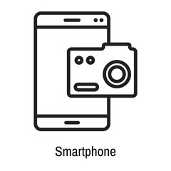 Smartphone icon vector sign and symbol isolated on white background, Smartphone logo concept