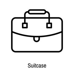 Suitcase icon vector sign and symbol isolated on white background, Suitcase logo concept