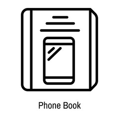 Phone Book icon vector sign and symbol isolated on white background, Phone Book logo concept