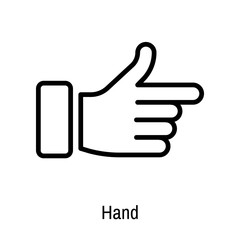 Hand icon vector sign and symbol isolated on white background, Hand logo concept