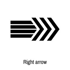 Right arrow icon vector sign and symbol isolated on white background, Right arrow logo concept