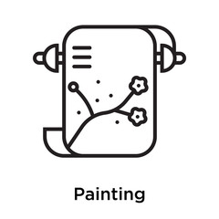 Painting icon vector sign and symbol isolated on white background
