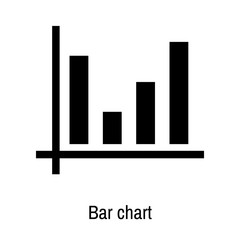 Bar chart icon vector sign and symbol isolated on white background, Bar chart logo concept
