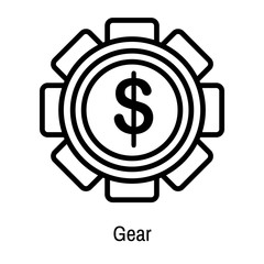 Gear icon vector sign and symbol isolated on white background, Gear logo concept