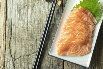 Salmon sashimi - style japanese food