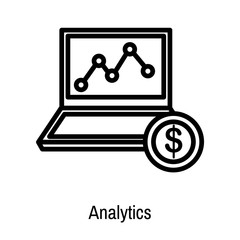 Analytics icon vector sign and symbol isolated on white background