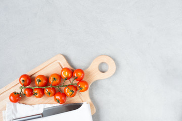 flat lay kitchen concept tomato