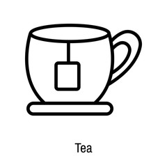 Tea icon vector sign and symbol isolated on white background, Tea logo concept