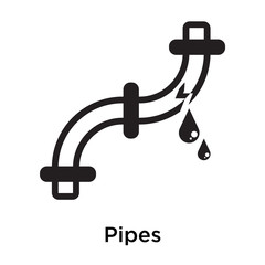 Pipes icon vector sign and symbol isolated on white background, Pipes logo concept