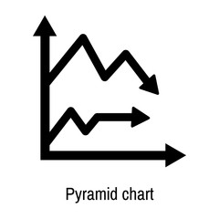 Pyramid chart icon vector sign and symbol isolated on white background, Pyramid chart logo concept