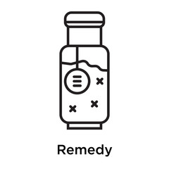 Remedy icon vector sign and symbol isolated on white background