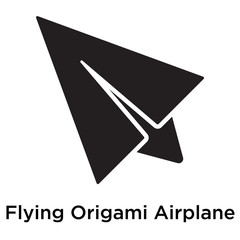 Flying Origami Airplane icon vector sign and symbol isolated on white background, Flying Origami Airplane logo concept