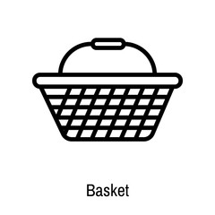 Basket icon vector sign and symbol isolated on white background, Basket logo concept