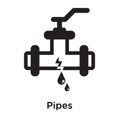 Pipes icon vector sign and symbol isolated on white background, Pipes logo concept