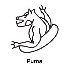 Puma icon vector sign and symbol isolated on white background, Puma logo concept