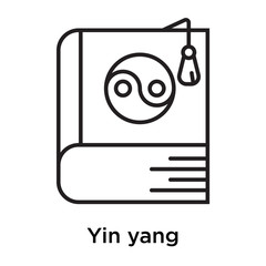 Yin yang icon vector sign and symbol isolated on white background