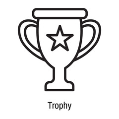 Trophy icon vector sign and symbol isolated on white background, Trophy logo concept