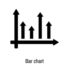 Bar chart icon vector sign and symbol isolated on white background, Bar chart logo concept
