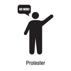 Protester icon vector sign and symbol isolated on white background, Protester logo concept