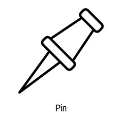Pin icon vector sign and symbol isolated on white background, Pin logo concept