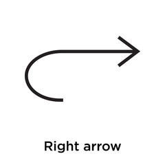 Right arrow icon vector sign and symbol isolated on white background, Right arrow logo concept