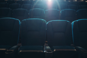 Empty rows of seats in cinema or theater