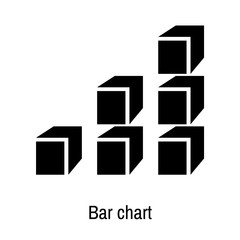 Bar chart icon vector sign and symbol isolated on white background, Bar chart logo concept