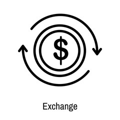 Exchange icon vector sign and symbol isolated on white background