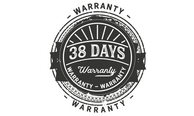 38 days warranty icon vintage rubber stamp guarantee