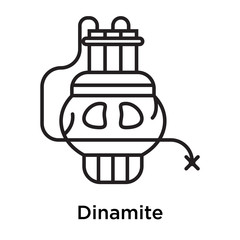 Dinamite icon vector sign and symbol isolated on white background, Dinamite logo concept