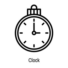 Clock icon vector sign and symbol isolated on white background, Clock logo concept