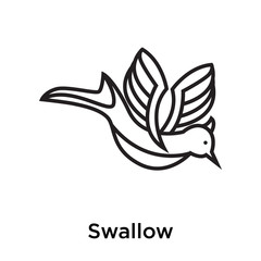 Swallow icon vector sign and symbol isolated on white background, Swallow logo concept