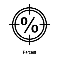 Percent icon vector sign and symbol isolated on white background, Percent logo concept