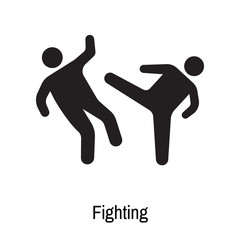 Fighting icon vector sign and symbol isolated on white background, Fighting logo concept
