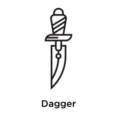 Dagger icon vector sign and symbol isolated on white background, Dagger logo concept