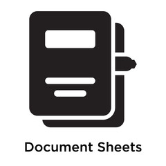 Fototapeta premium Document Sheets icon vector sign and symbol isolated on white background, Document Sheets logo concept