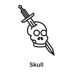Skull icon vector sign and symbol isolated on white background, Skull logo concept