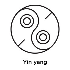Yin yang icon vector sign and symbol isolated on white background