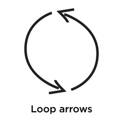 Loop arrows icon vector sign and symbol isolated on white background, Loop arrows logo concept