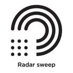 Radar sweep icon vector sign and symbol isolated on white background, Radar sweep logo concept