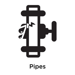 Pipes icon vector sign and symbol isolated on white background, Pipes logo concept