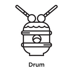 Drum icon vector sign and symbol isolated on white background