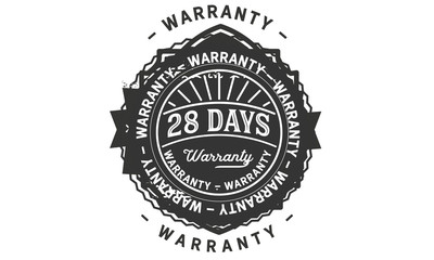28 days warranty icon vintage rubber stamp guarantee