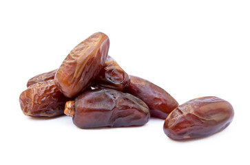 Dried sweet dates isolated on a white background