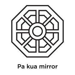 Pa kua mirror icon vector sign and symbol isolated on white background