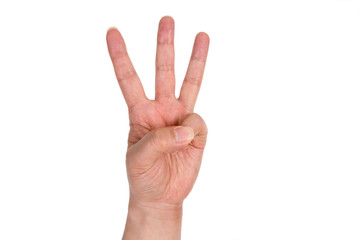 Male hand isolated on white background