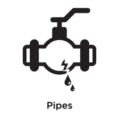 Pipes icon vector sign and symbol isolated on white background, Pipes logo concept