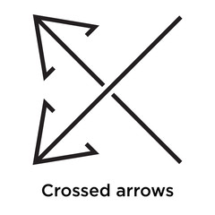 Crossed arrows icon vector sign and symbol isolated on white background, Crossed arrows logo concept