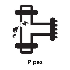 Pipes icon vector sign and symbol isolated on white background, Pipes logo concept