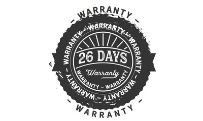 26 days warranty icon vintage rubber stamp guarantee